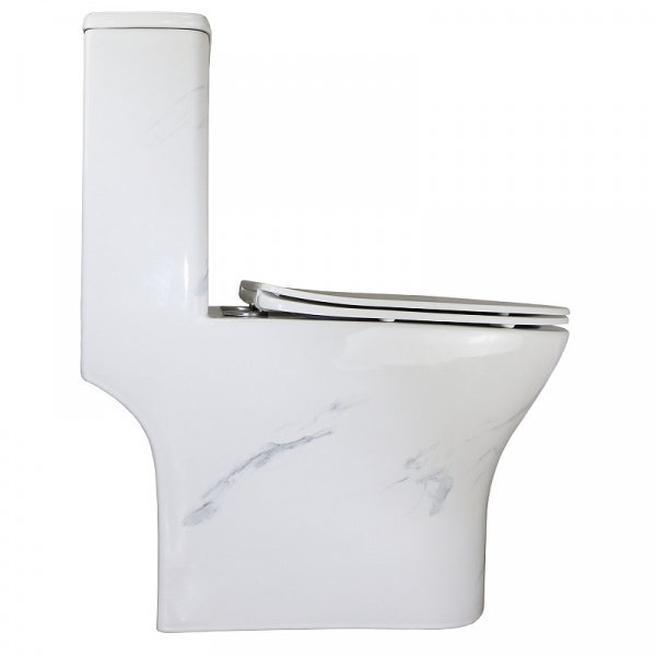 Унитаз монолит мрамор бело серый AZ-8618В