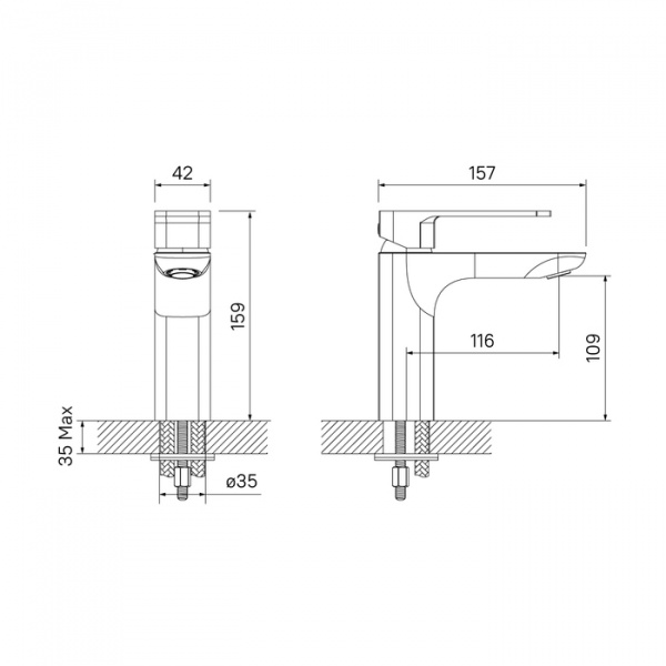 Смеситель раковины черный  Iddis  SLIBG00I01