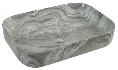 Раковина 500 мраморная матовая накладная 