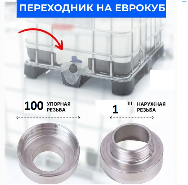 Переходник на еврокуб S 100*1" нар резьба