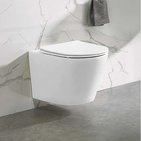 Унитаз подвесной белый матовый безободковый сиденье VT1-11MW