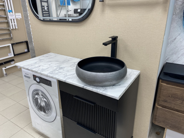 Столешница 140*50(55)  под мрамор отверстие справа