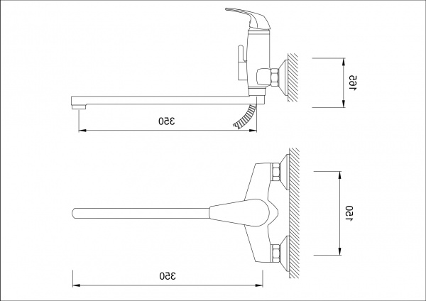 Смеситель ванны хром Latora Lux 16580LL без шланга и лейки
