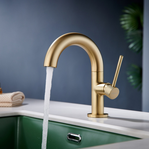 Смеситель раковины матовое золото Elghansa 1637181-MattGold