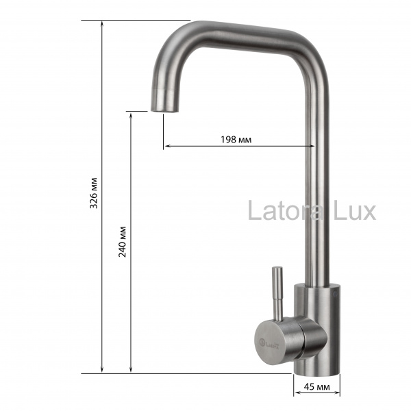 Смеситель кухни сатин Latora Lux  1152LL