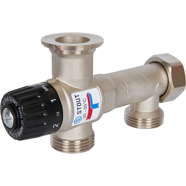 Насосно-смесительный узел Stout c термоклапаном 20-55 °C