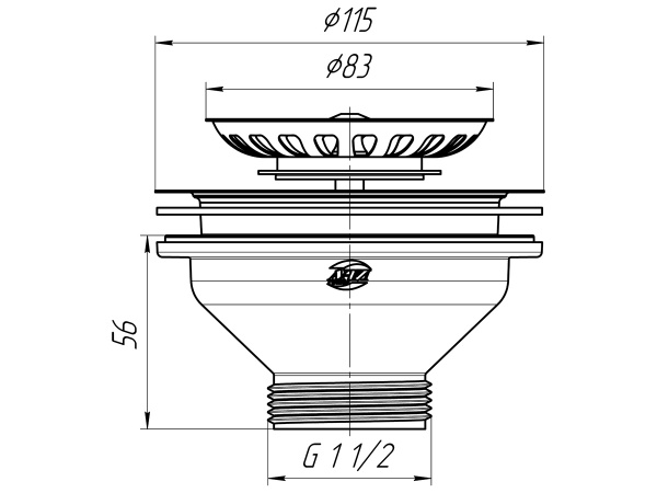Выпуск для мойки 3,5"  M250