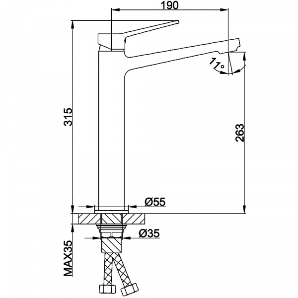 Смеситель раковины хром Frap F1061-2