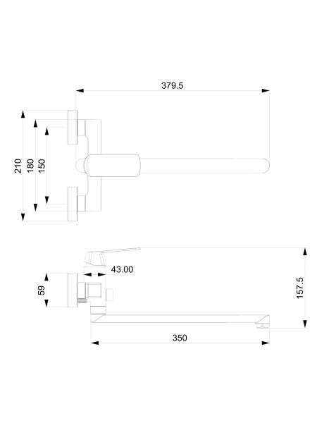Смеситель ванны черный Osgard 63223