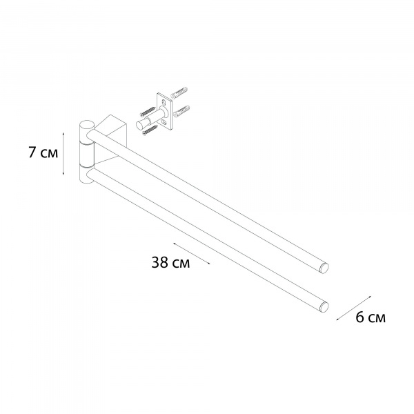 Полотенцедержатель рога-2 оружейная сталь Fixsen FX-98002А