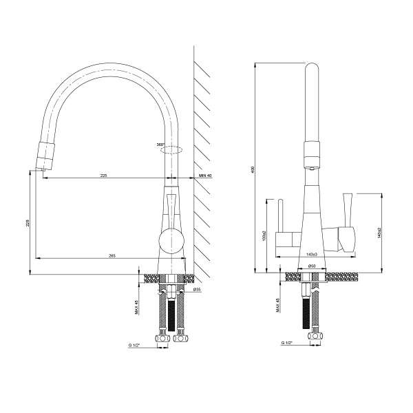 Смеситель кухни с фильтром черный бронза Lemark LM3075В