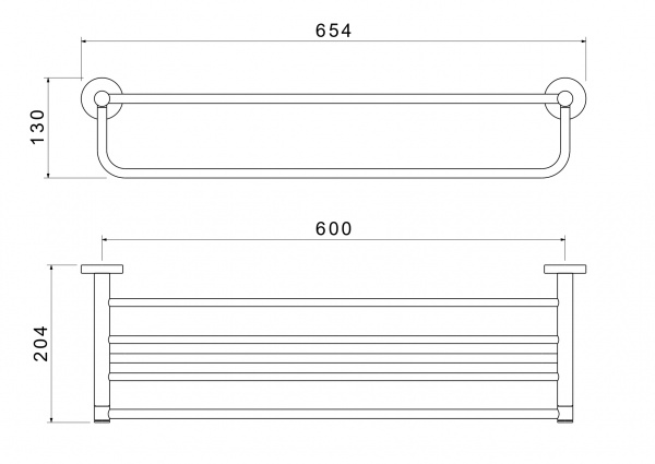 Полка для полотенец матовое золото Aquatek AQ4115BG