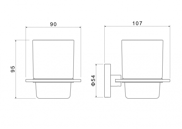 Стакан на держателе матовоеи золото Aquatek AQ4204BG