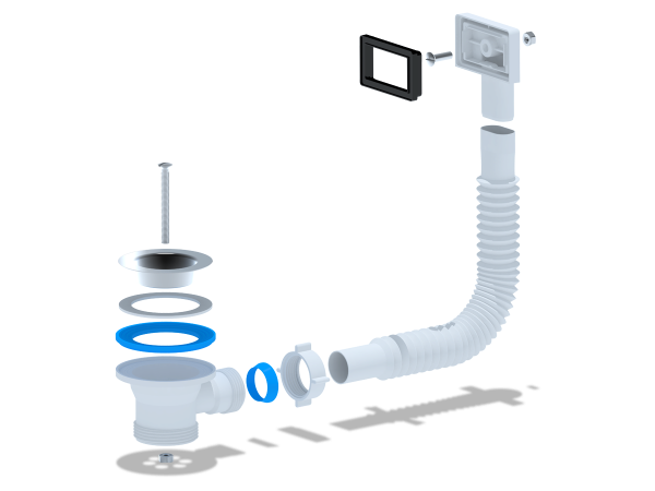 Выпуск для мойки 1 1/2 с квадратным переливом  N105