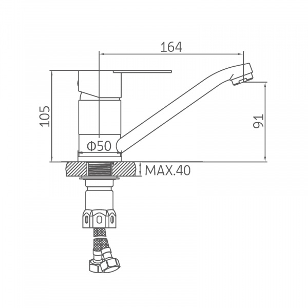 Смеситель кухни сатин Accoоna  А42103