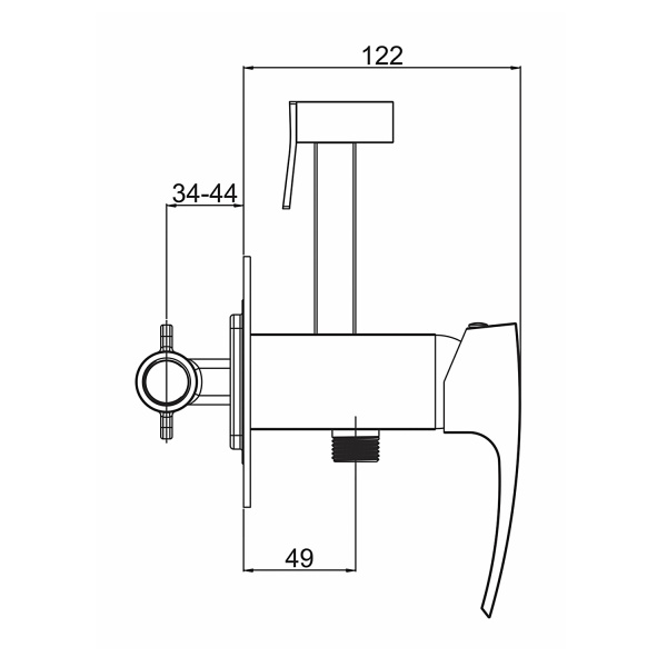 Смеситель скрытого монтажа оружейная сталь Gappo G7207-9