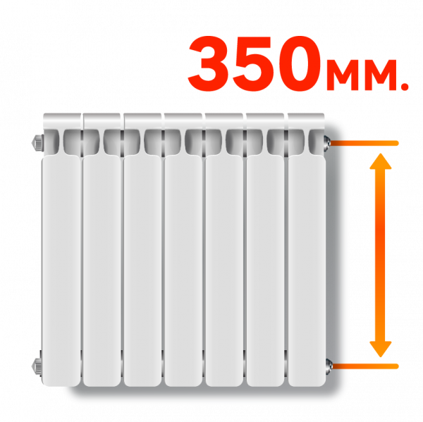 Радиатор алюминий Sti 350 мм 10 секций