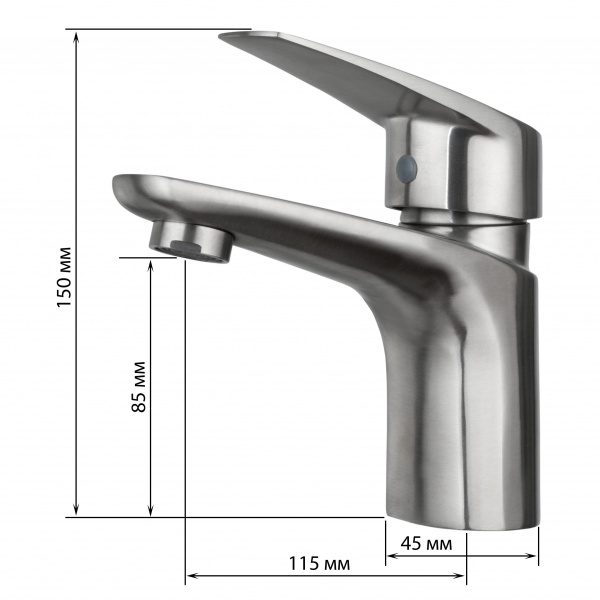 Смеситель раковины сатин Latora Lux  1476LL