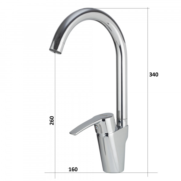 Смеситель кухни хром Latora Lux  1142LL