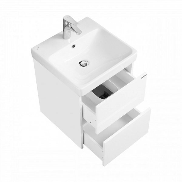 Тумба 45 см с раковиной подвесная белая сканди адриана