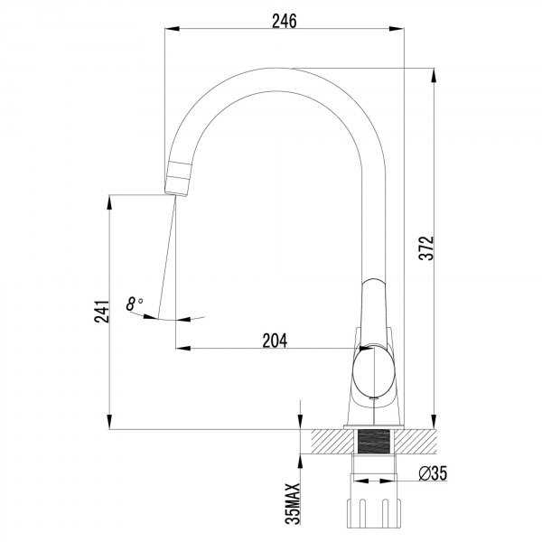 Смеситель кухни хром Lemark  LM3255C 