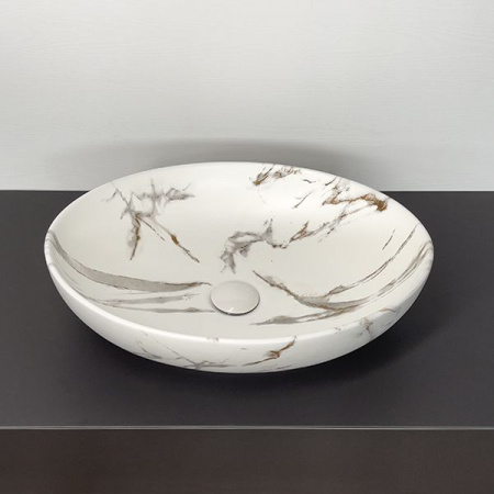 Раковина 520 накладная Comforty мраморная матовая N78166MWY-2