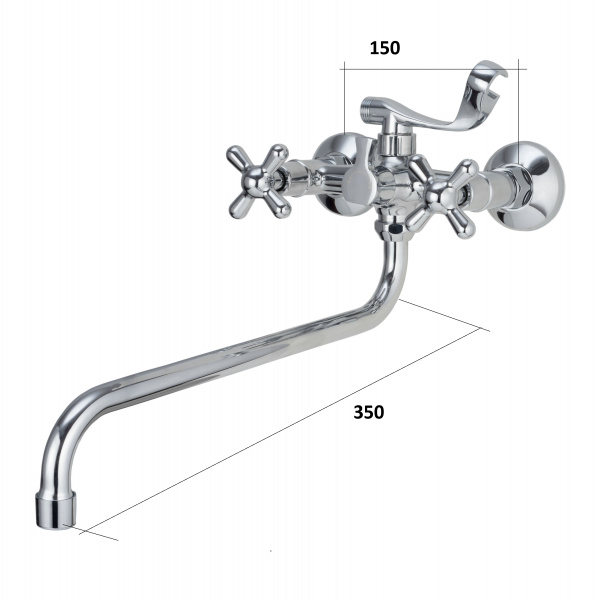 Смеситель ванны хром Latora Lux 26800LL без шланга и лейки