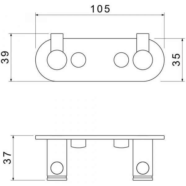 Крючок двойной матовое золото Aquatek AQ4102BG