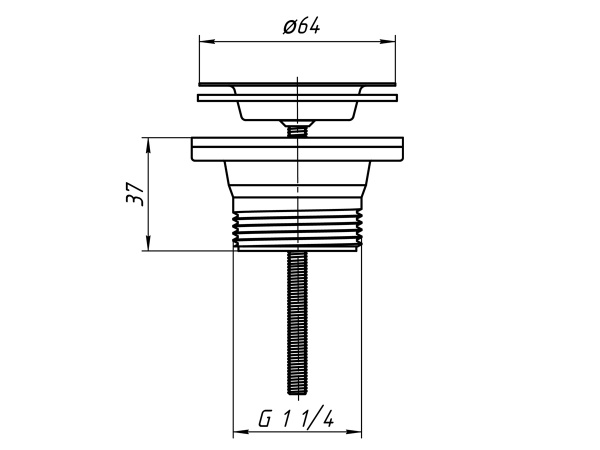 Выпуск для раковины 1 1/4 длинный болт M200