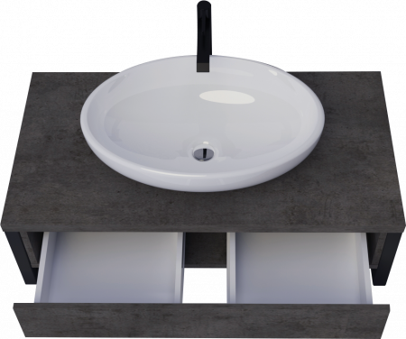 Тумба 80 см без раковины grunge графит подвесная