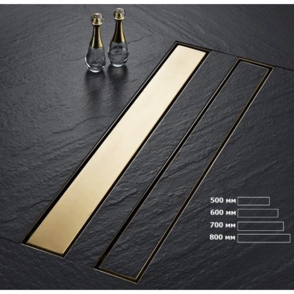 Трап-лоток 70*600 D40/50 универсальный глянцевое золото