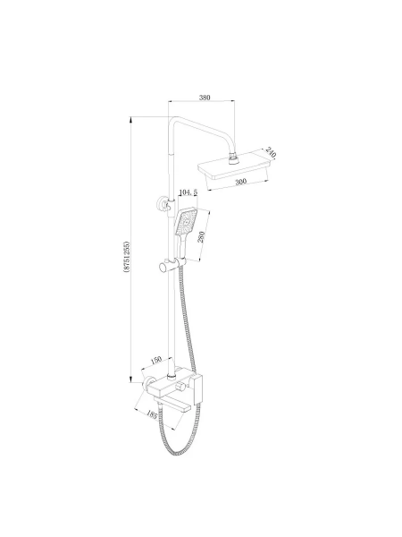 Душевой гарнитур черный Osgard  63050