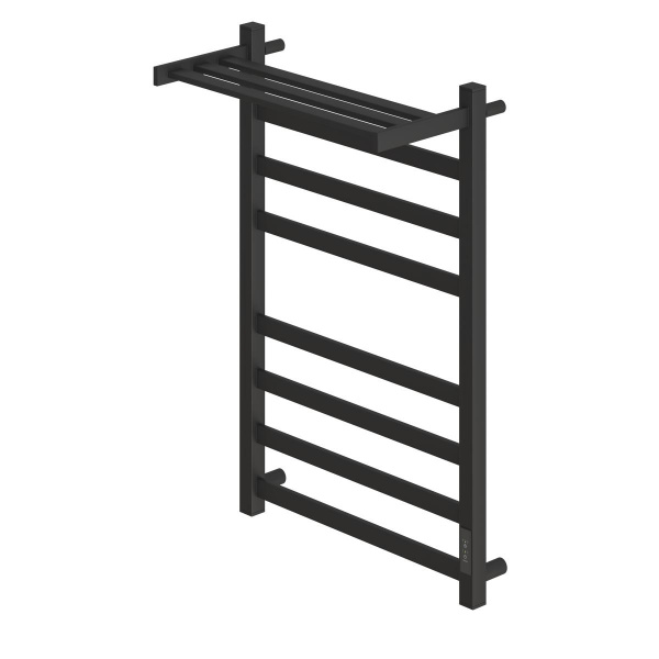 Полотенцесушитель В80*Ш50 электрический лесенка с полкой черный PN83858РВ