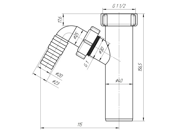Врезка в сифон 1 1/2*40  М140