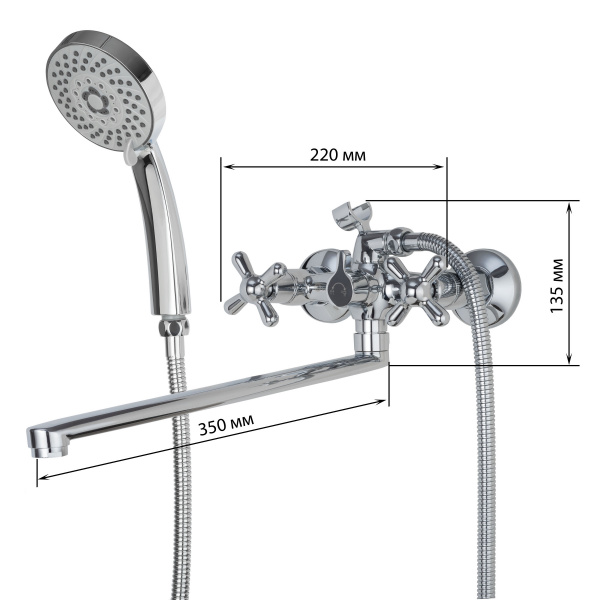 Смеситель ванны хром Latora Lux  2535LL