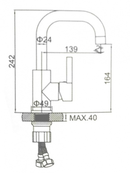 Смеситель раковины черный Accoоna A9687F 