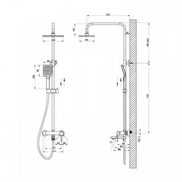 Душевой гарнитур белый Osgard  92050 