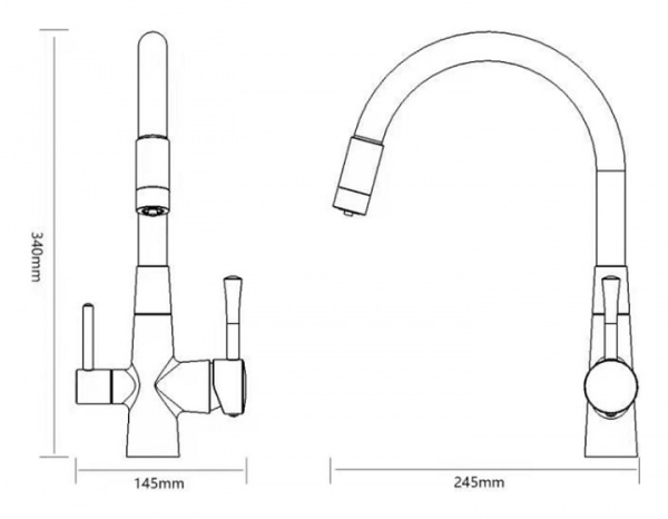 Смеситель кухни с фильтром белый Savol  SL1806C- 02 