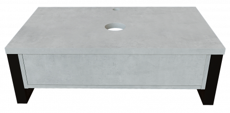 Тумба 80 см без раковины grunge светлый бетон подвесная