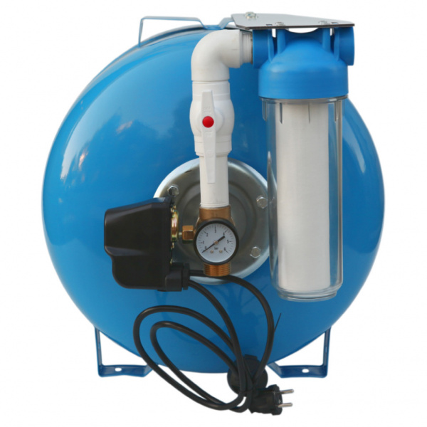 Система АвтоБак 24 литра горизонтальный с реле давления