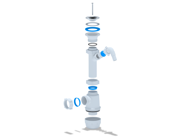 Сифон для кухни  1 1/2 * 40 с отводом без гофры А1000