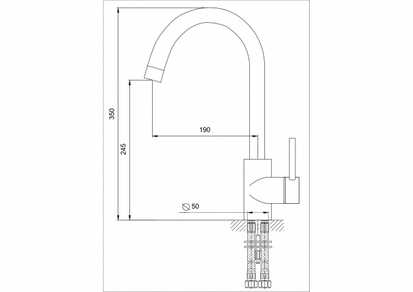 Смеситель кухни сатин Latora Lux 1123LL