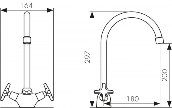 Смеситель кухни хром Kaiser 28133