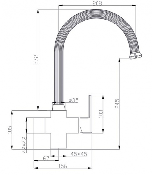 Смеситель кухни с фильтром бронза Zorg A52KF-BR