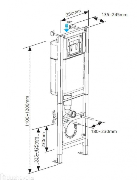 Инсталляция Siamp кнопка хром Турция