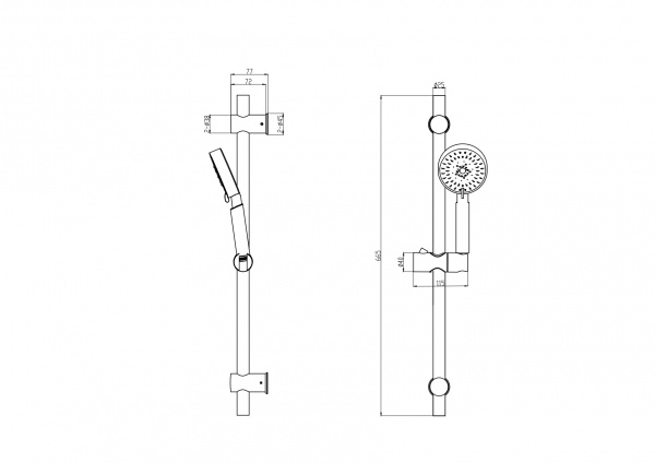 Стойка душевая матовое золото Olives BD04G