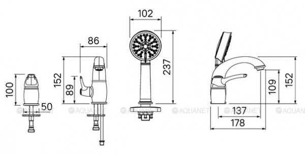 Смеситель ванны бронза Iddis  OLDBR30107