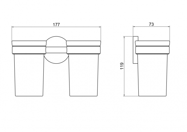 Стакан на держателе двойной матовое золото Aquatek AQ4117BG